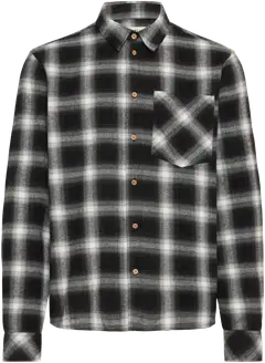 Solid miesten flanellipaita SDRye - True black - 1
