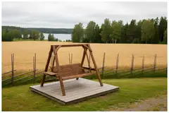 Tammiston Puu Keinu Salla Lux istuinleveys 160cm, kestopuu ruskea - 2