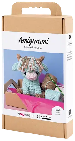 Amigurumi Askartelusetti, Lehmä, beige, mint, 1pkk/ 1 pkt - 3