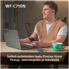 Sony langattomat vastamelunappikuulokkeet WF-C710NL sininen - 7