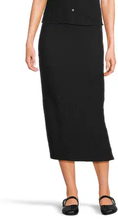 WKLY. naisten pitkä trikoohame 222W090229 - BLACK - 1