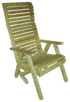 Elli-tuoli korkeaselkäinen jatkojaloilla, vihreä kestopuu - 1