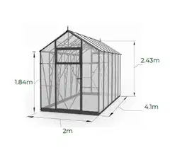 Ecoslider kasvihuone Lux 2.0 X 4.1 - 4