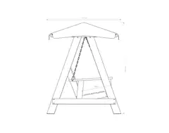 3-istuttava pihakeinu katoksella, ruskea - 5
