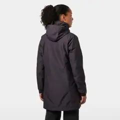 Helly Hansen naisten pitkä kevytvanutakki Westport Ins Coat - Black grape - 4