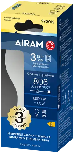 Airam Onni 3step 360° E27 2700K 806lm - 2