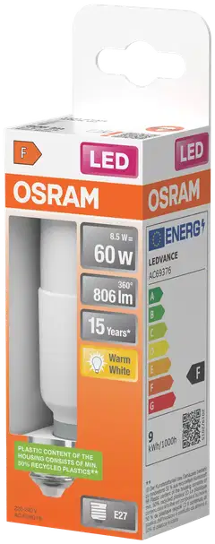 Osram LED-lamppu Stick 8,5W 2700K 806lm E27 - 3