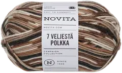 Novita lanka 7 Veljestä Polkka 100g patikka 8001 - 1