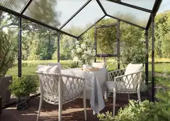 Kreative Gartentechnik kasvihuone Ortasia III 9,59 m2 antrasiitinharmaa lasi - 9