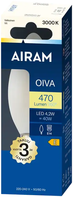 Airam LED C35 830 470lm E14 360 OIVA OP - 2
