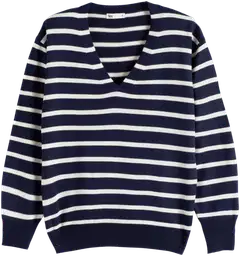 TEX naisten neulepusero V-kaulus I286107 - NAVY 2 - 5