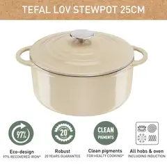 Tefal Lov kattila 25 cm / 5 L beige E2590404 - 14