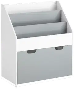 SoBuy lastenhylly valkoinen ja harmaa KMB17-HG - 3