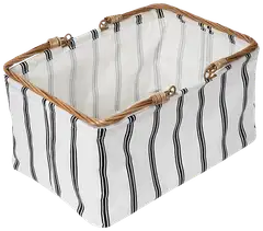 Åhléns Home piknikkori taitettava tuplaraita l.valk/musta - 3