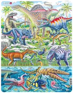 Larsen Maxi Palapeli Dinosaurukset maalla ja vedessä 70 palaa - 1