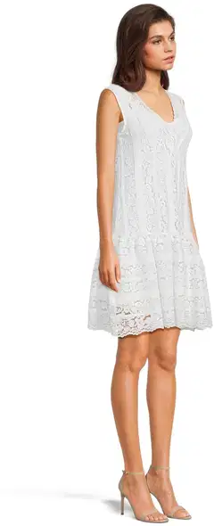 WKLY. naisten hihaton pitsimekko 218W160450 - Off white - 4