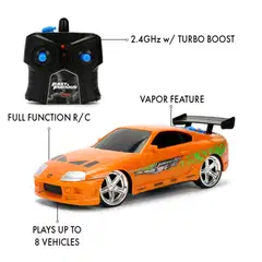 Jada - RC Fast & Furious Nitro Powered Vapor Brian's Toyota Supra Mk4, 1:24, radio-ohjattava, 2 kanavainen ohjain, taajuus 2,4 GHz - 11