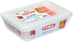 Pyrex Cook & Freeze kannellinen lasivuoka 22x17cm - 1