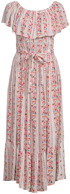Margaux Riviera naisten pitkä mekko HI-CHO-04 - Pink AOP - 2