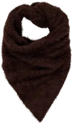 WKLY. naisten kolmiohuivi fluffy 219W322613 - dk.brown - 1