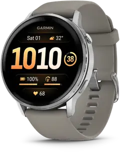 Garmin älykello Venu 4 – 45 mm, hopeanvärinen ja hopeanharmaa silikonihihna - 1
