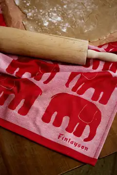 Finlayson keittiöpyyhe 2kpl Elefantti 50x70 punainen - 4