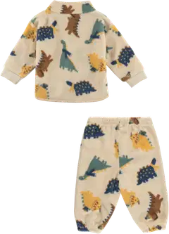 TEX monikäyttöinen vauvojen fleecepuku dinokuviolla I286629 - ECRU 2 - 2