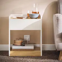 SoBuy yöpöytä valkoinen FBT128-WN - 2