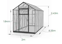 Ecoslider kasvihuone 2.0 X 8.35 - 5
