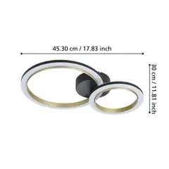 EGLO kattovalaisin Calliera LED 12W 42x30 cm musta/messinki - 4