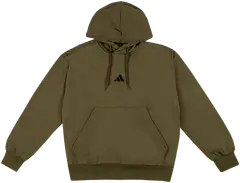 adidas miesten collegehuppari Feelcozy JE3799 - Olive strada - 1