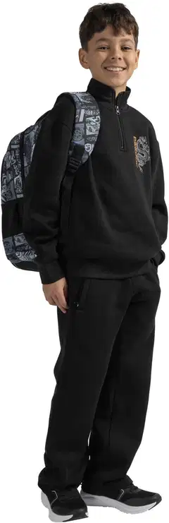 House lasten collegepusero, jossa harjattu sisäpinta 23PH292603 - Black - 7