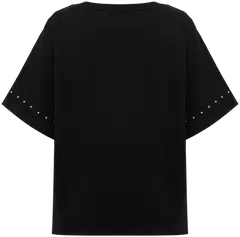WKLY. naisten lyhythihainen trikoopusero studs-somisteet 213W312660 - Black - 2