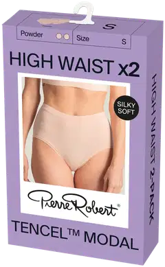 Pierre Robert naisten High Waist Tencel Modal alushousut 2-pack - Powder - 2