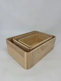 House säilytyskori puu FSC-mänty 3 kpl - 3