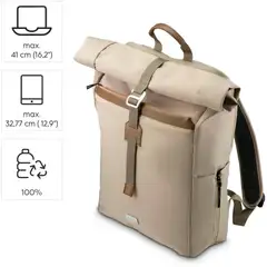 Hama Tietokonereppu, Silvan, Roll Top, 16.2", beige - 4