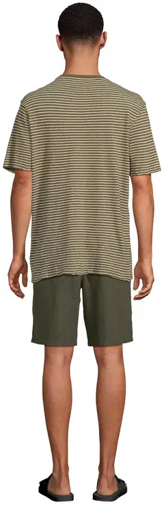 London Fog miesten t-paita pellavasekoitetta 195LF15266 - D.green striped - 3