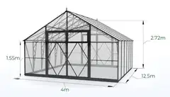 Ecoslider kasvihuone Lux DD 4.0 X 12.5 - 5