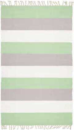 House puuvillamatto Liina 90x150 cm v.vihreä/l.valkoinen/greige - 1