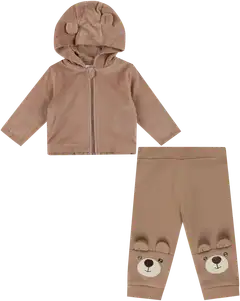 Ciraf vauvojen veluuritakki ja collegehousut Nalle 250B260102 - Warm taupe - 1