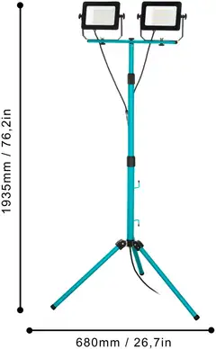 EGLO työvalaisin Avelar jalalla 2x52W LED 4000K 11600lm turkoosi/musta IP65 - 3