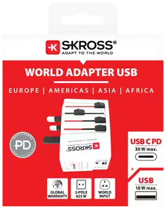 Skross maailma-adapteri USB - 3