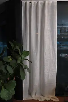 Ihanin pellavaverho 100% valkoinen 140 x 280 cm - 5