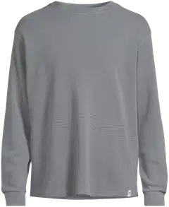 WKLY. miesten pitkähihainen trikoopusero vohvelipintainen, O-pääntie 195W252603 - Steel grey acid - 2