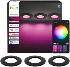 Philips Hue alasvalo 90mm 3 kappaletta musta - 1