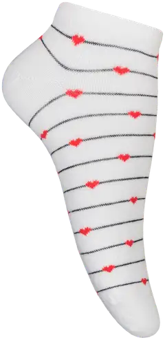 House naisten sneakersukat Raitasydän 5-pack - White/black stripes - 2