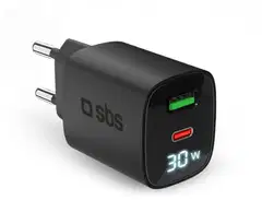 SBS seinälaturi Gan Usb-C + Usb-A + LCD 30 W - 1