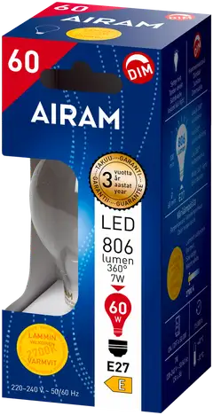 Airam LED vakiolamppu 7W E27 806LM himmennettävä kirkas - 2