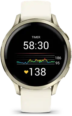 Garmin älykello Venu 4 – 41 mm, vaalea kulta ja luunvärinen silikonihihna - 4