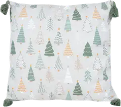 House sisustustyyny Christmas trees 50x50 cm beige/vihreä - 1